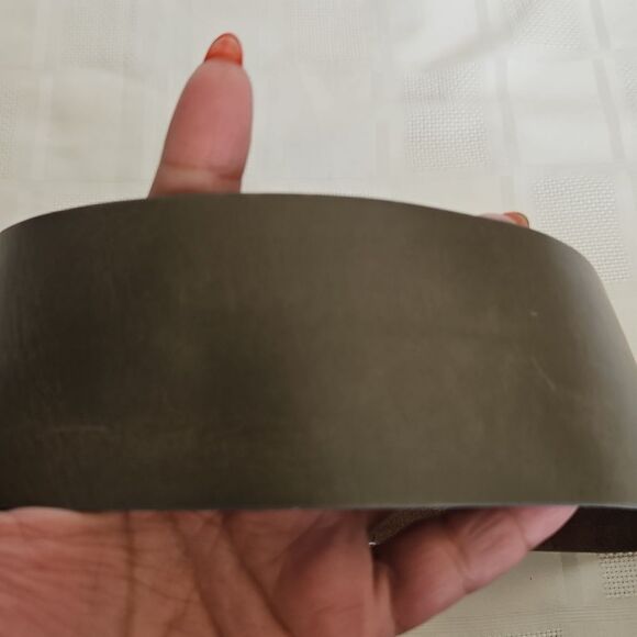 Olsen Europe Vintage Leather Buckle Belt 4 Army Green - Picture 16 of 16